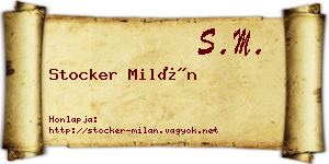 Stocker Milán névjegykártya