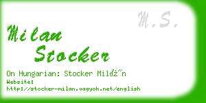 milan stocker business card